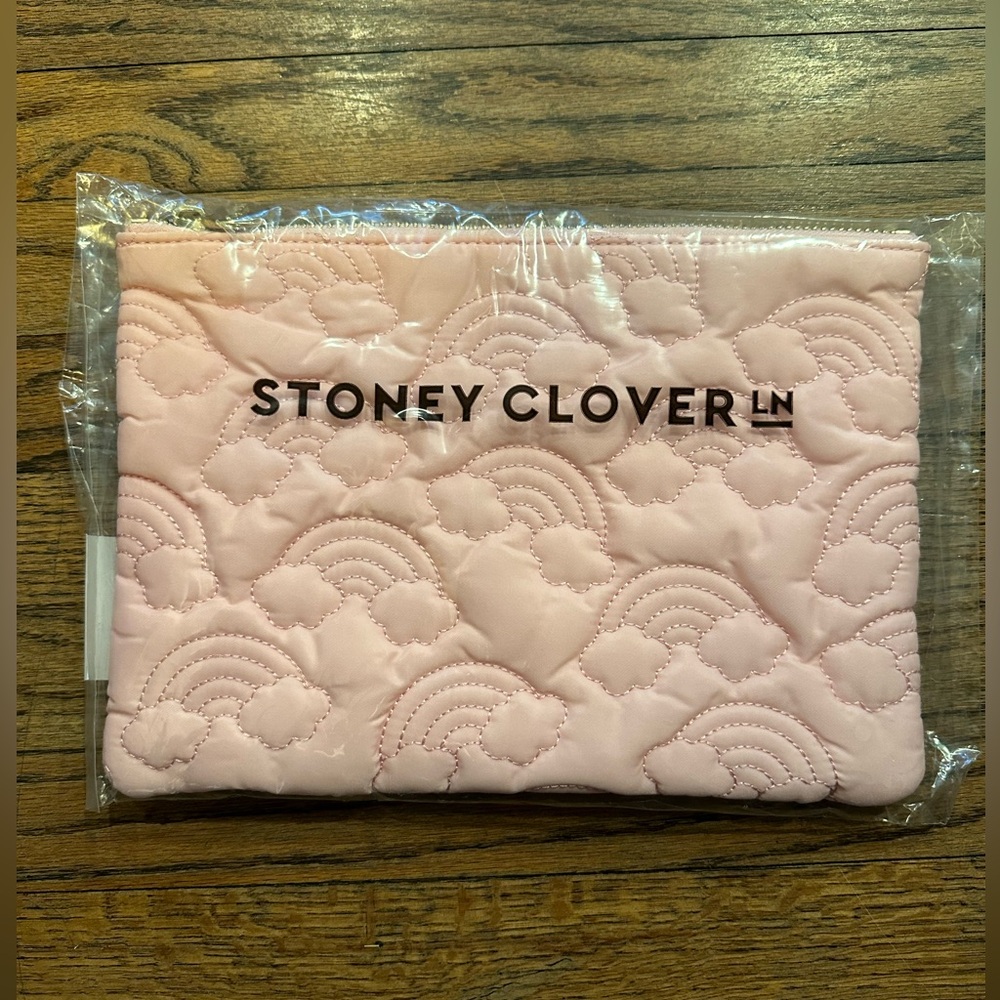 Stoney Clover Lane puffy OVER THE RAINBOW flat pouch - NWT